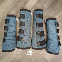 Front & Hind Shipping Boots, Fleece Lined *gc/fair, older, snags, clean, v.pilly, v.rubbed, snags, hairy velcro, frayed edges

