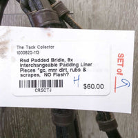 Rsd Padded Bridle, 8x Interchangeable Padding Liner Pieces *gc, mnr dirt, rubs & scrapes, NO Flash?
