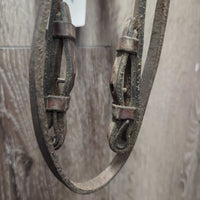 Rsd Bridle *fair, NO Noseband, SLICED, creases, stains, dry, stiff, xholes, dirty, faded
