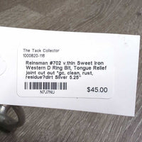 #702 v.thin Sweet Iron Western D Ring Bit, Tongue Relief joint cut out *gc, clean, rust, residue?dirt
