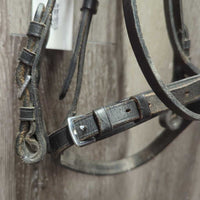 Rsd Bridle, Cotton Web Reins, Buckles *gc, mnr dirt, creases, dents, dry, stiff, hair & film
