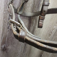 FS Rsd Bridle, Braided Reins *fair, rubs, scrapes, dirty, faded, TORN Cheek, dry, stiff

