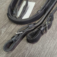 Cotton Web Reins, Buckles *gc, dirty, oxidized, dry, stains, rubs, faded, dry, stifff
