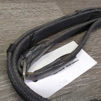 Cotton Web Reins, Buckles *gc, dirty, oxidized, dry, stains, rubs, faded, dry, stifff
