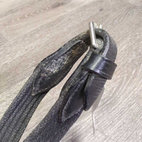 Cotton Web Reins, Buckles *gc, dirty, oxidized, dry, stains, rubs, faded, dry, stifff
