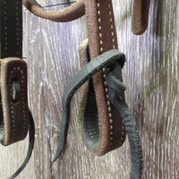 Double Stitch Soft Headstall, Tooled Buckles & Trim, Laces *xc, clean, mnr edge rubs & scrapes
