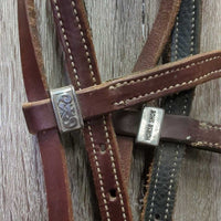 Double Stitch Soft Headstall, Tooled Buckles & Trim, Laces *xc, clean, mnr edge rubs & scrapes
