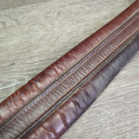 Narrow Leather Girth, 1x els, Roller Buckles *gc/fair, older, dirty, torn/v.rubbed elastic, creases
