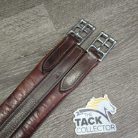 Narrow Leather Girth, 1x els, Roller Buckles *gc/fair, older, dirty, torn/v.rubbed elastic, creases
