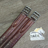 Narrow Leather Girth, 1x els, Roller Buckles *gc/fair, older, dirty, torn/v.rubbed elastic, creases
