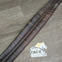 Narrow Leather Girth, 1x els, Roller Buckles *gc/fair, older, dirty, torn/v.rubbed elastic, creases
