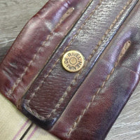 Narrow Leather Girth, 1x els, Roller Buckles *gc/fair, older, dirty, torn/v.rubbed elastic, creases

