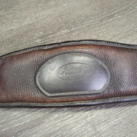 Padded Leather Girth, 2x els, roller buckles *gc/fair, deep hollow creases, clean, rubs, faded, cracks, older
