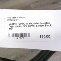 Leather Girth, 1x els, roller buckles *vgc, clean, mnr dents & rubs
