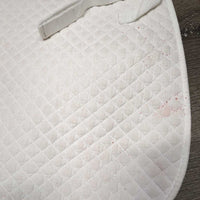 Thin Quilt Jumper Saddle Pad *gc, clean, residue, stains, puckers, dingy, older
