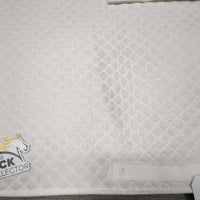 Thin Quilt Jumper Saddle Pad *gc, clean, residue, stains, puckers, dingy, older
