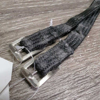 Thick Braided Nylon Spur Straps *gc/fair, pills, hair, rubs, frays, fuzzy
