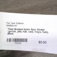 Thick Braided Nylon Spur Straps *gc/fair, pills, hair, rubs, frays, fuzzy
