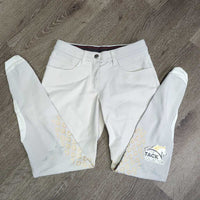 Euro Seat Breeches *gc, v.dry stickies, discolored seat & legs, seam pulls, stains, rubs, dingy
