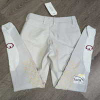 Euro Seat Breeches *gc, v.dry stickies, discolored seat & legs, seam pulls, stains, rubs, dingy
