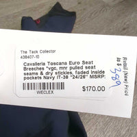 Euro Seat Breeches *vgc, mnr pulled seat seams & dry stickies, faded inside pockets
