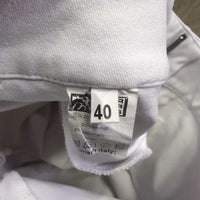 Euro Seat Breeches *gc/fair, dingy, discolored seat & legs, stains, snags & slice, mnr pulled seams, pills
