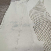 Euro Seat Breeches *gc, dirty & stains, rubs, pills, puckers, pulled seat seam, Broken Zipper Tab, stained seat & legs
