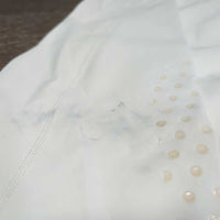 Euro Seat Breeches *gc/fair, discolored seat & legs, stains, dingy, seam rubs & pulls, threads/loose stitching, puckered?creased waist

