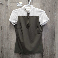 SS Show Shirt, Mesh, 1/3 Button up, Snap Collar *vgc/gc, mnr dirt?stains & snags, crinkled/puckered collar, dingy?, pits
