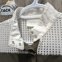 SS Show Shirt, Mesh, 1/3 Button up, Snap Collar *vgc/gc, mnr dirt?stains & snags, crinkled/puckered collar, dingy?, pits
