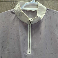 SS Show Shirt, 1/4 Zip Up, Perforated *vgc/gc, stains/discolored spots, collar: seam puckers & edge stains
