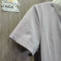 SS Show Shirt, 1/4 Zip Up, Perforated *vgc/gc, stains/discolored spots, collar: seam puckers & edge stains
