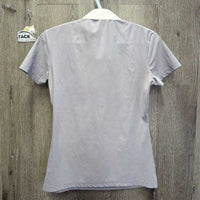 SS Show Shirt, 1/4 Zip Up, Perforated *vgc/gc, stains/discolored spots, collar: seam puckers & edge stains
