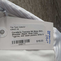 SS Show Shirt, Shoulder Zipper, Snap Collar *vgc/xc, mnr seam puckers
