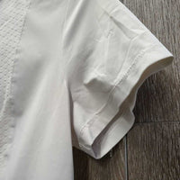 SS Show Shirt, 1/2 Button Up, Snap Collar *gc/fair, dingy, v.rubbed & linty, collar: seam puckers & edge stains
