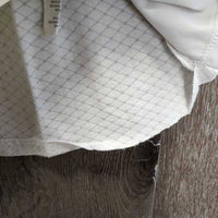 SS Show Shirt, 1/2 Button Up, Snap Collar *gc/fair, dingy, v.rubbed & linty, collar: seam puckers & edge stains
