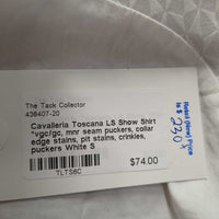 LS Show Shirt *vgc/gc, mnr seam puckers, collar edge stains, pit stains, crinkles, puckers
