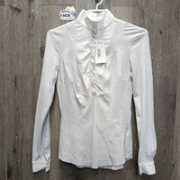 LS Show Shirt, 1/2 Button Up *xc, v.mnr stains & seam puckers
