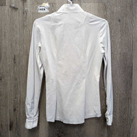LS Show Shirt, 1/2 Button Up *xc, v.mnr stains & seam puckers
