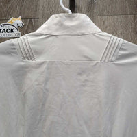 LS Show Shirt, 1/2 Button Up *xc, v.mnr stains & seam puckers
