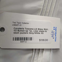 LS Show Shirt, 1/2 Button Up *xc, v.mnr stains & seam puckers

