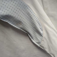 SS Show Sun Shirt, 1/4 Button Up, Perforated *xc/vgc, mnr seam puckers, stains, stretched & rubbed holes, mnr puckers, rubs & pills
