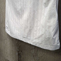SS Perforated Show Shirt, Shoulder Zipper, Snap Collar *xc/vgc, mnr seam puckers & pit rubs/stretches, v.mnr stain
