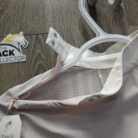 SS Perforated Show Shirt, Shoulder Zipper, Snap Collar *xc/vgc, mnr seam puckers & pit rubs/stretches, v.mnr stain
