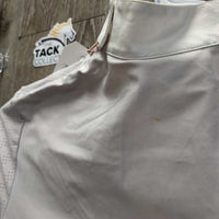SS Perforated Show Shirt, Shoulder Zipper, Snap Collar *xc/vgc, mnr seam puckers & pit rubs/stretches, v.mnr stain
