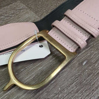 Wide Leather Belt, Spur buckle *gc, dirty, stains, scratches
