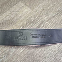 Wide Leather Belt, Spur buckle *gc, dirty, stains, scratches
