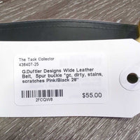 Wide Leather Belt, Spur buckle *gc, dirty, stains, scratches
