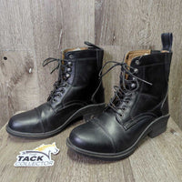 JUNIORS Paddock Boots, laces, box *xc/vgc, mnr dirt & rubbed/pilly inner heels *SAY ZIPS

