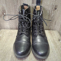 JUNIORS Paddock Boots, laces, box *xc/vgc, mnr dirt & rubbed/pilly inner heels *SAY ZIPS
